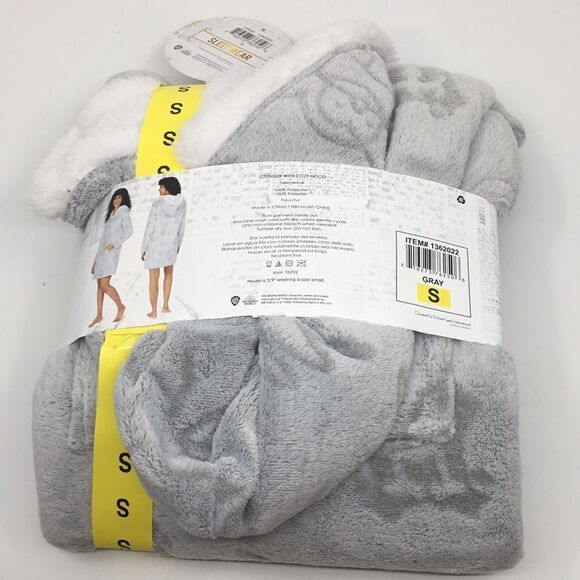 Harry Potter Wizarding World Lounger with Cozy Hood Light Grey Sz Small - Picture 11 of 15